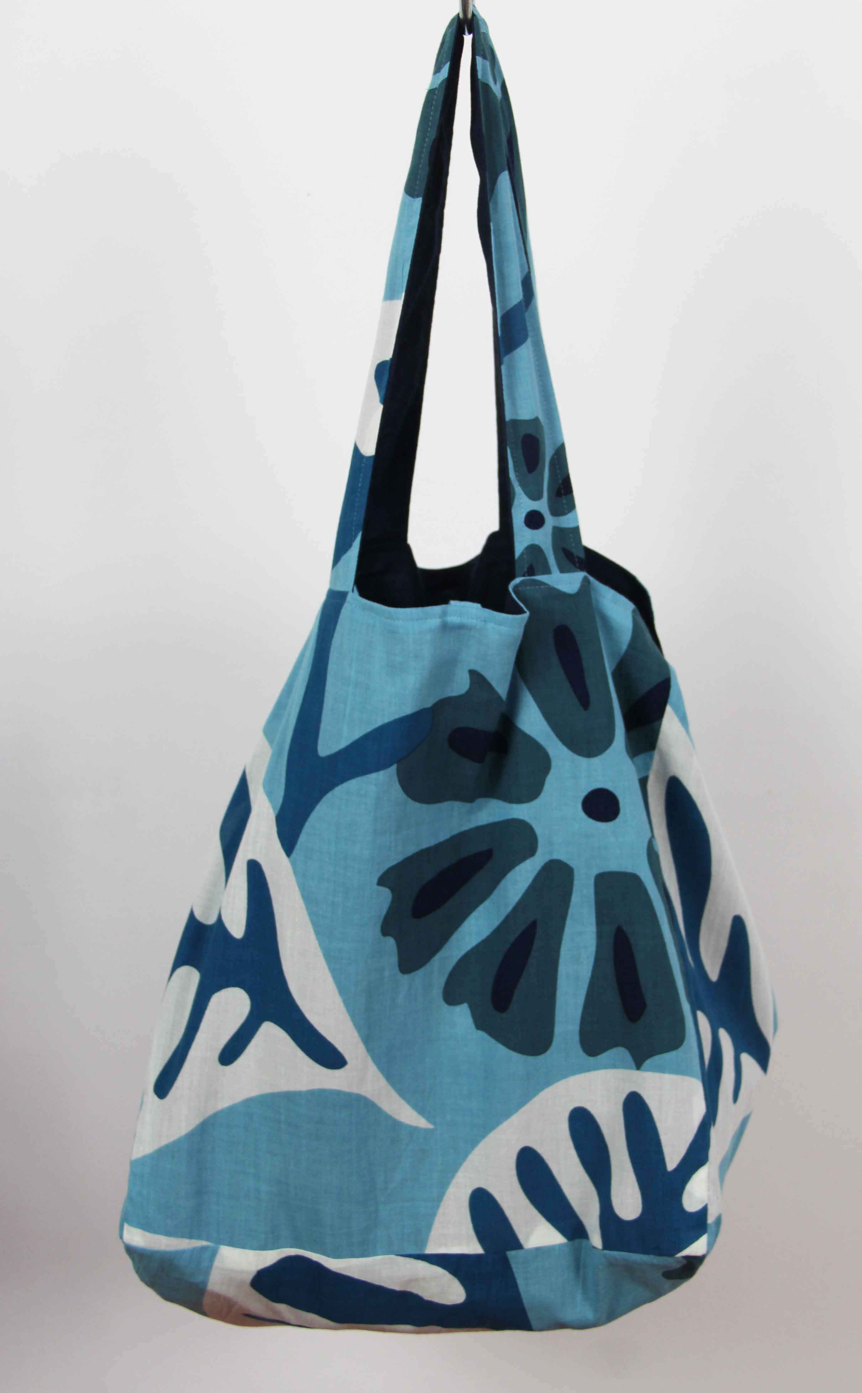 Les Belles Vagabondes Ecuador Blue Cotton Bucket Bag