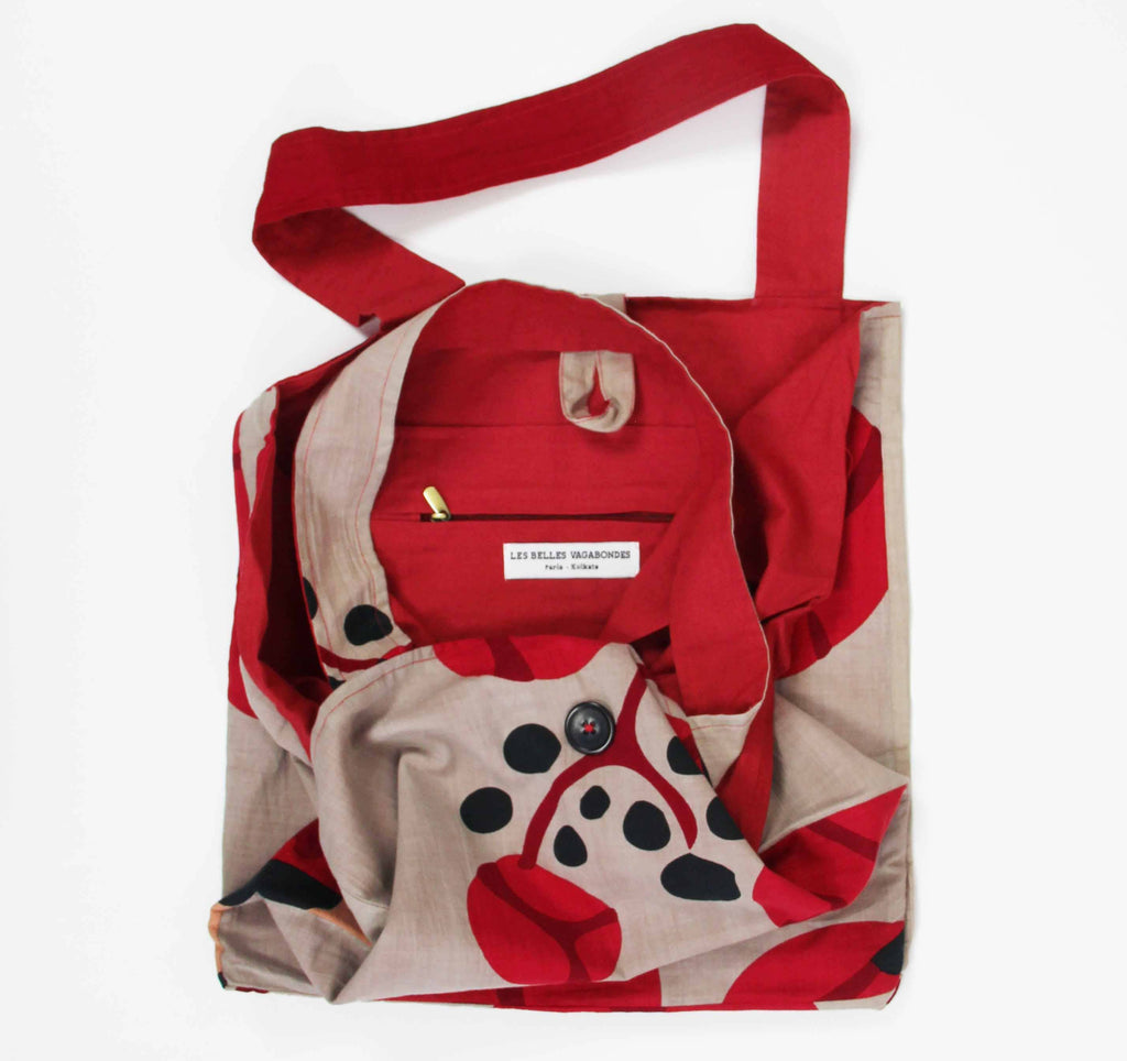 Les Belles Vagabondes Bucket Bag Prunus Red