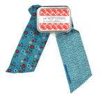 French Silk Headband Akiko Turquoise