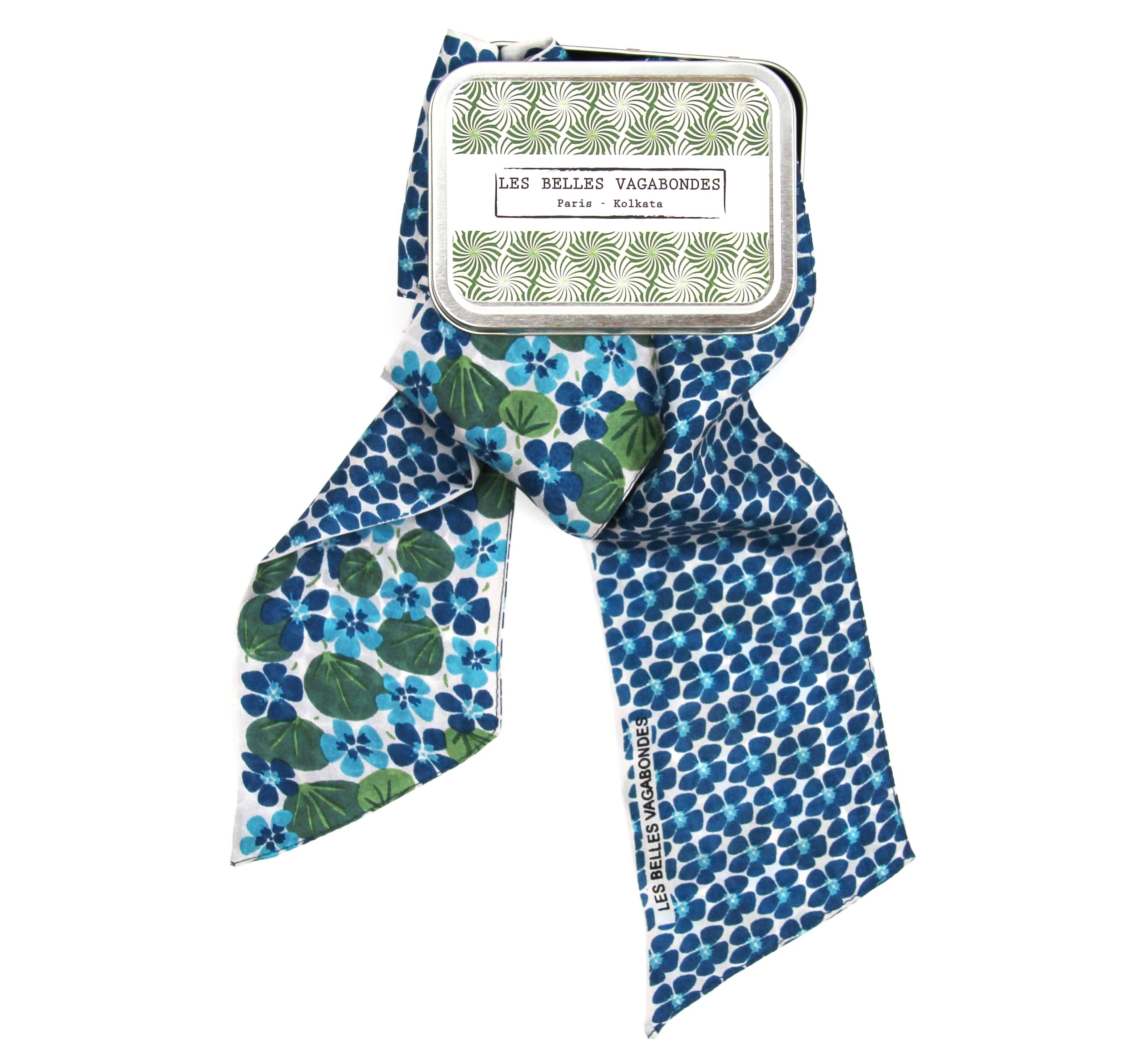 French Silk Headband Blue Petal