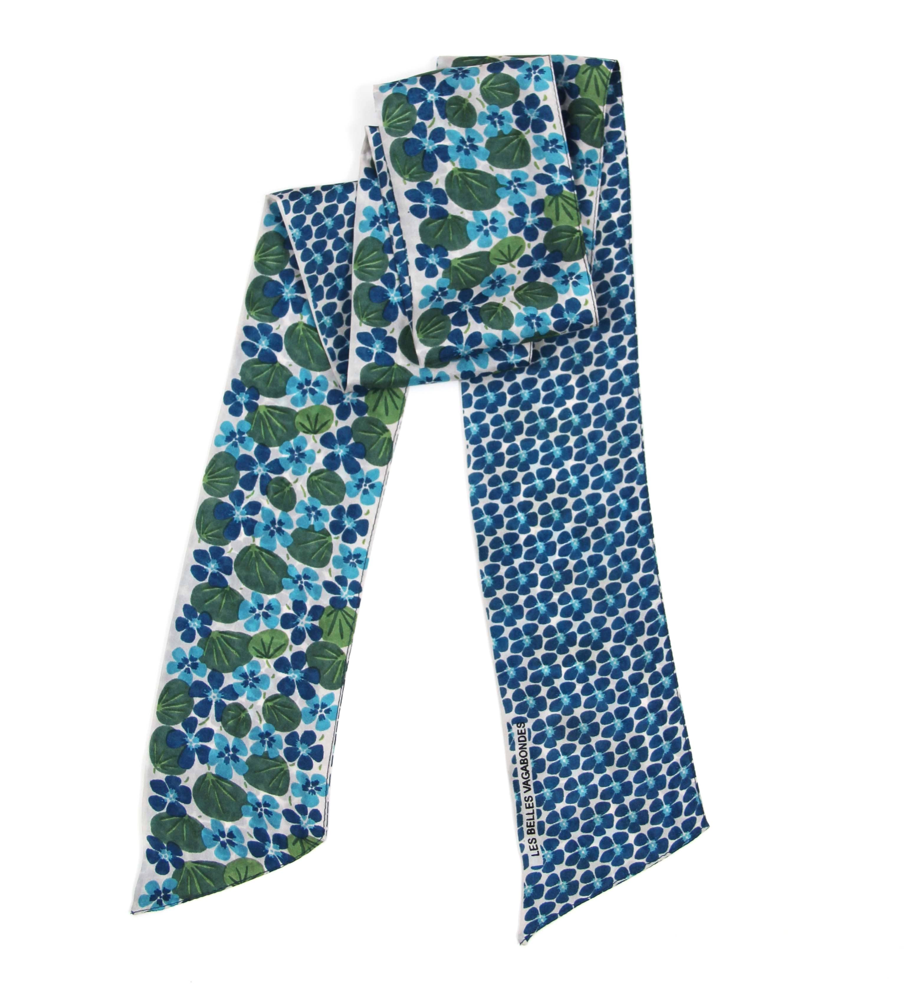 French Silk Headband Blue Petal