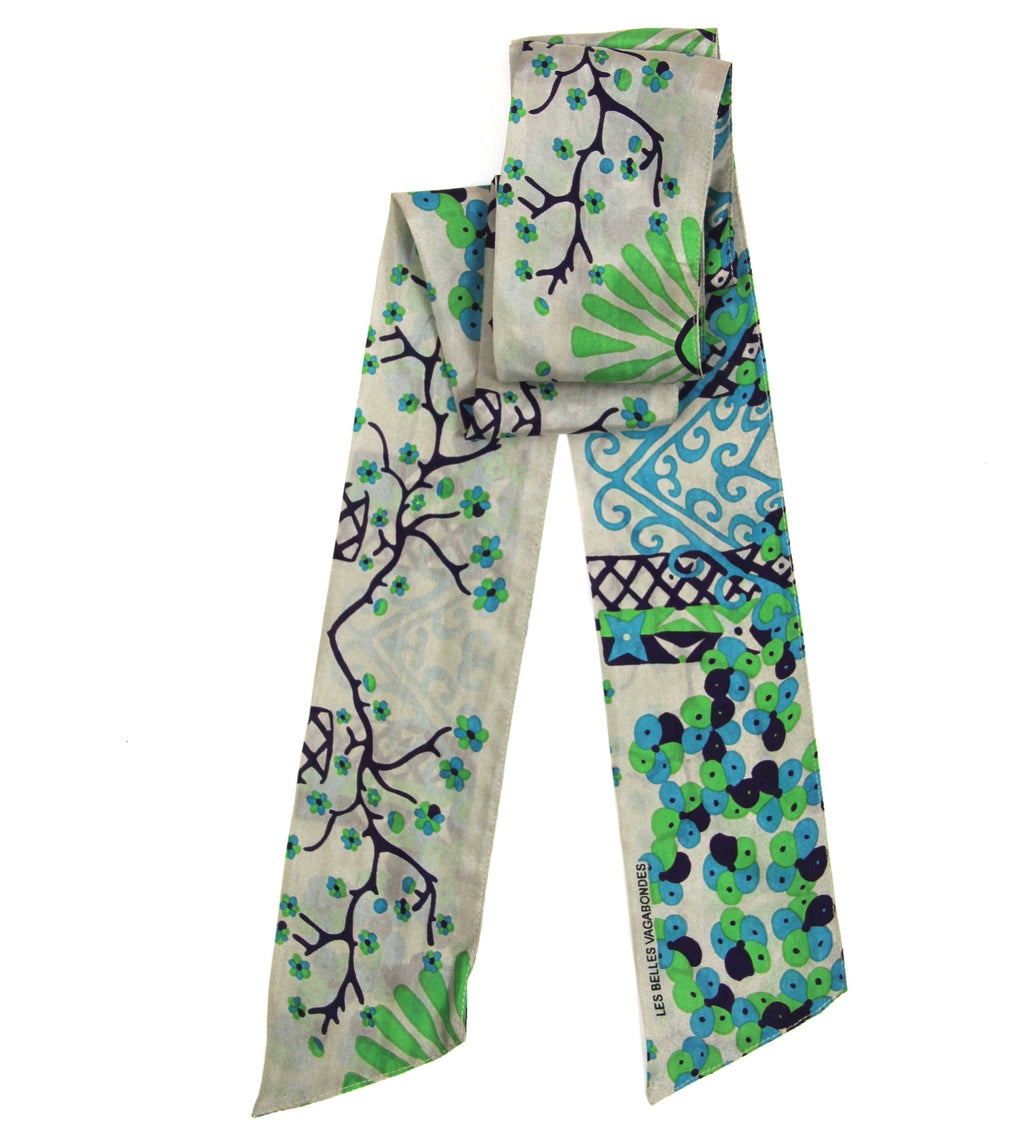 French Silk Headband Masami Green