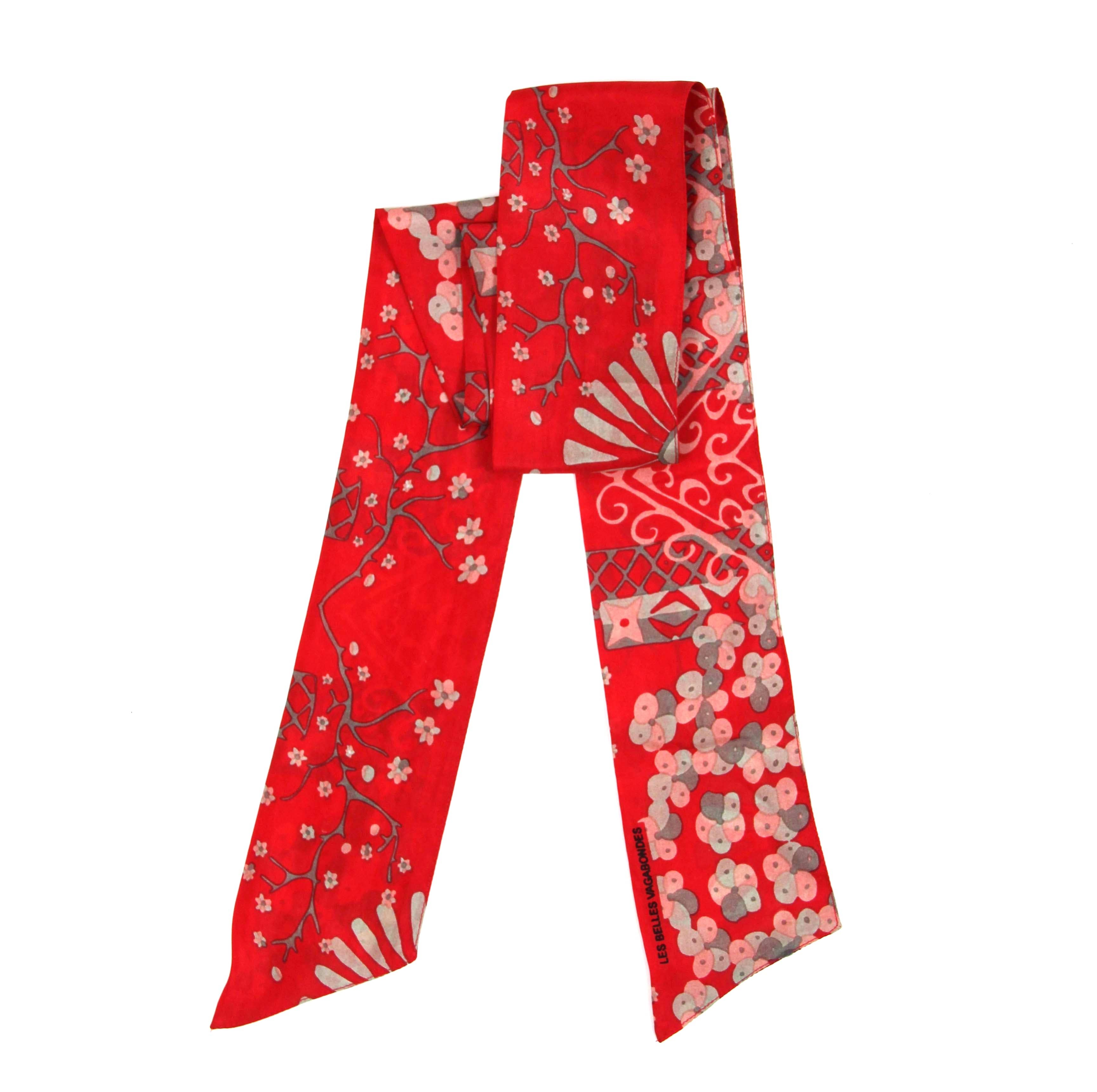 French Silk Headband Masami Red