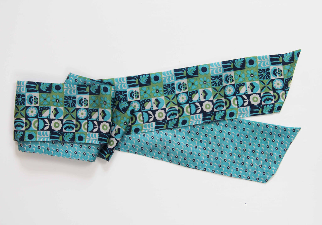 French Silk Headband Solveig Blue