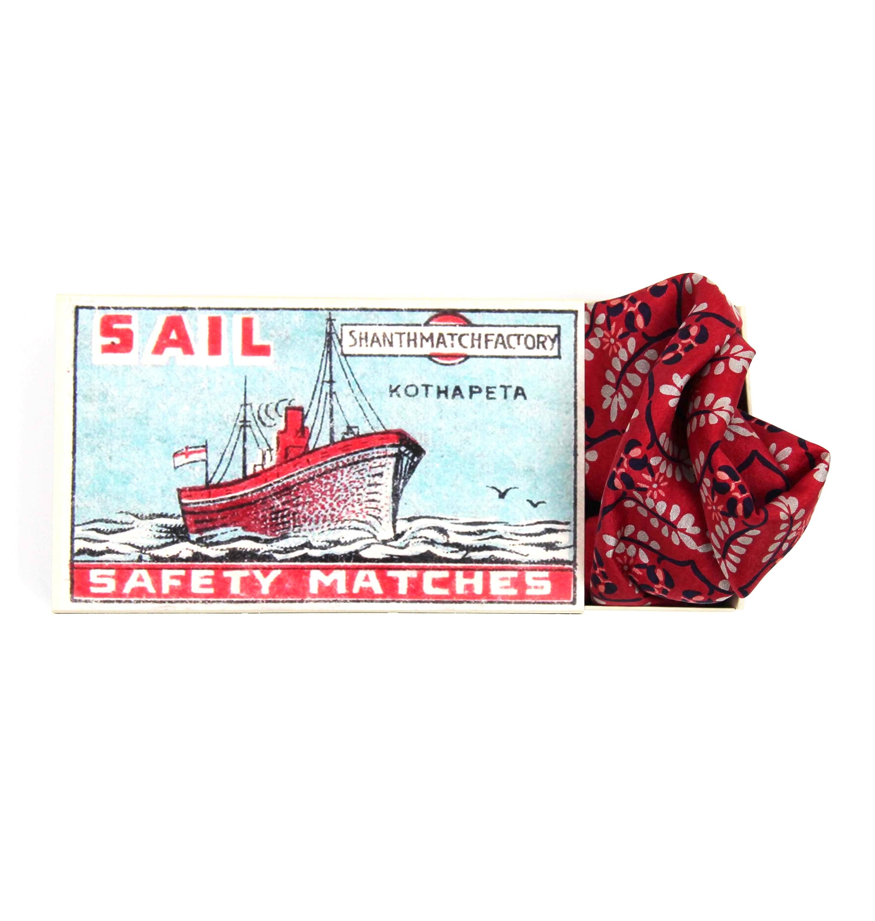 French Silk Scarf Albertine Red