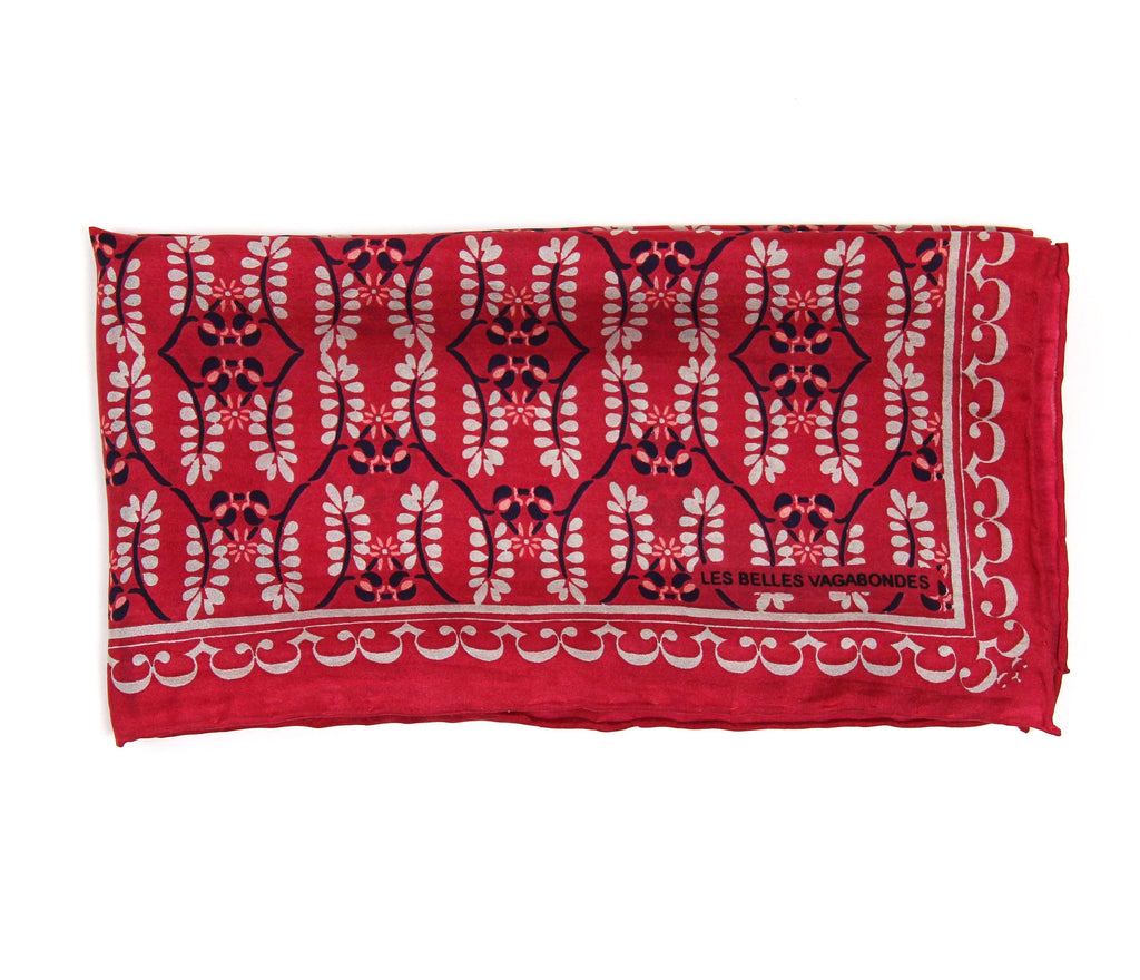 French Silk Scarf Albertine Red