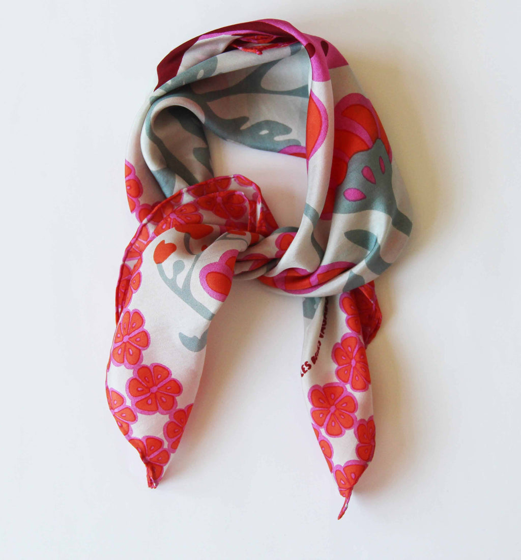 French Silk Scarf Alice Orange