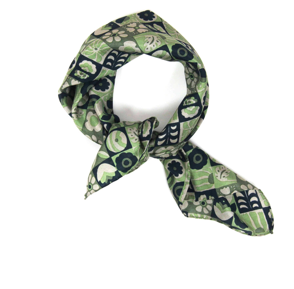 French Silk Scarf Astrid Khaki