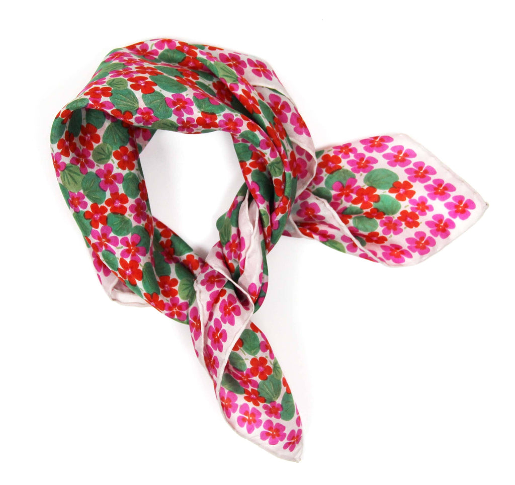 French Silk Scarf Capucine Fuchsia
