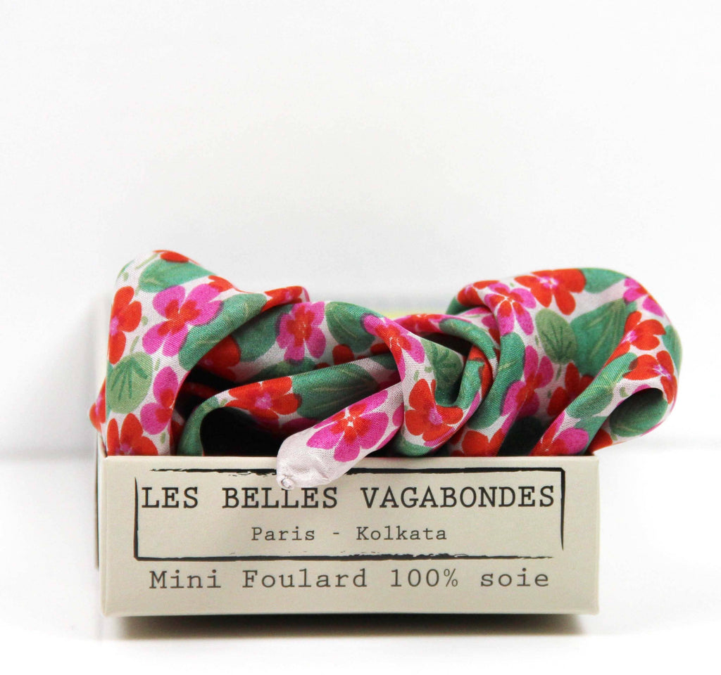 French Silk Scarf Capucine Fuchsia