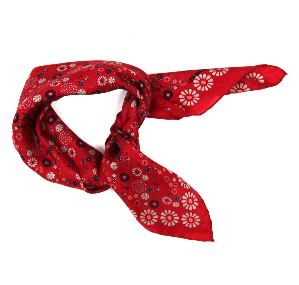 French Silk Scarf Hanami Red