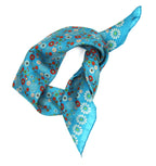 French Silk Scarf Hanami Turquoise