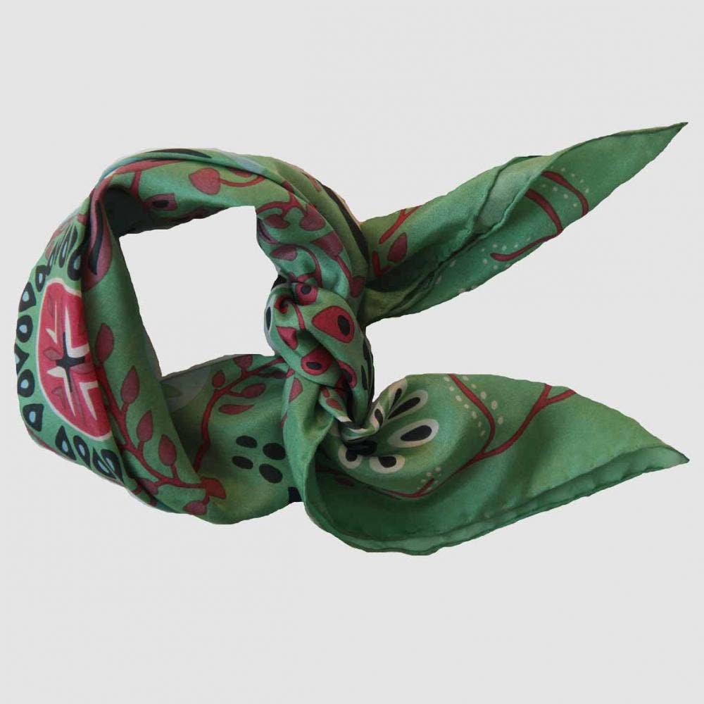French Silk Scarf Marushka Green