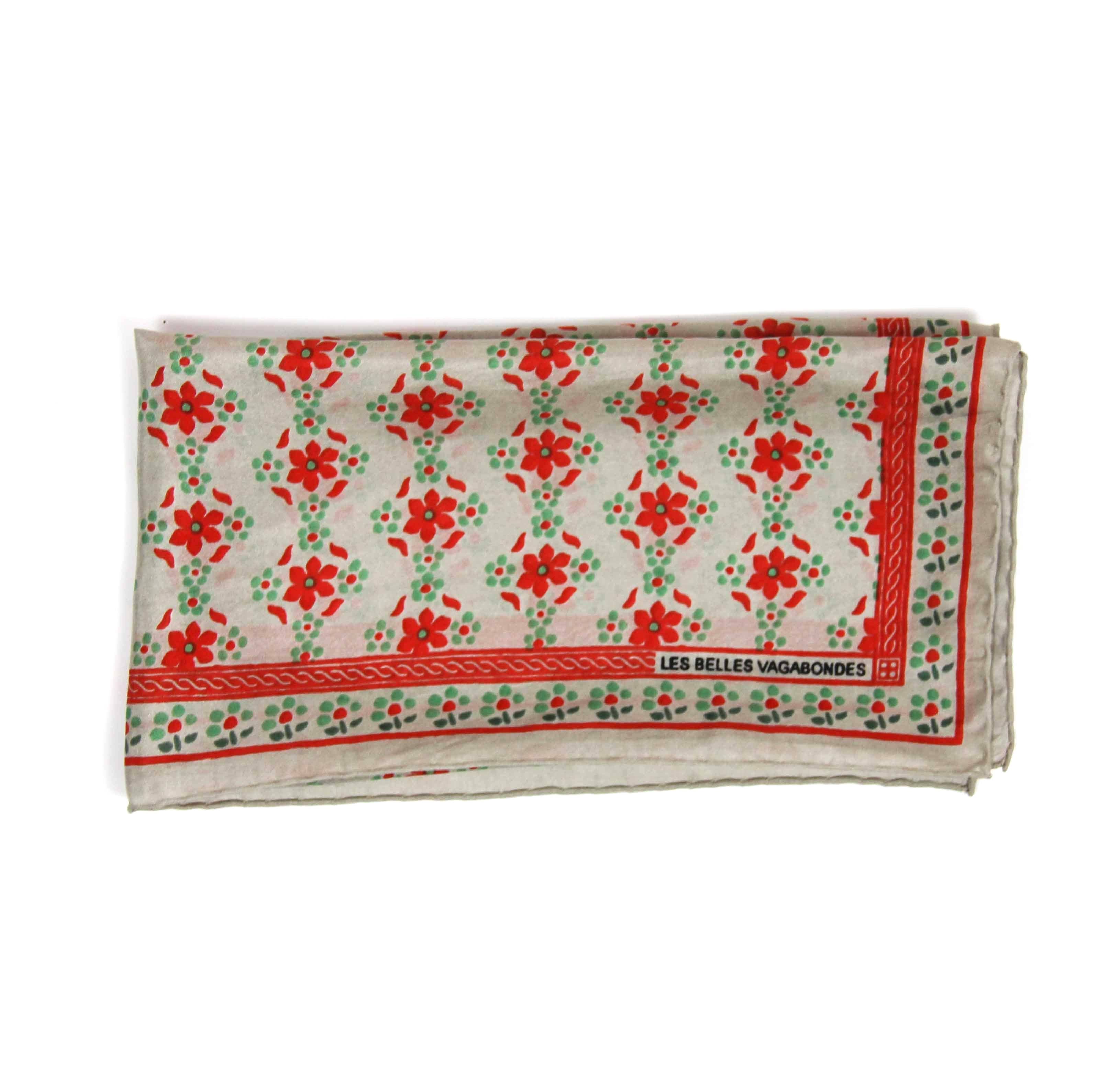 French Silk Scarf Natasha Coral