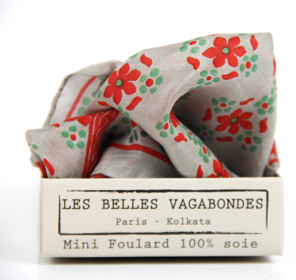 French Silk Scarf Natasha Coral
