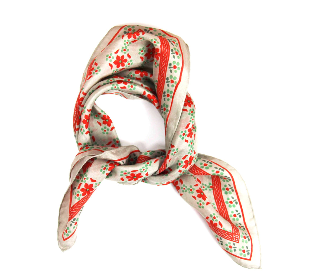 French Silk Scarf Natasha Coral