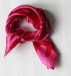 French Silk Scarf Peace and Love Fuchsia