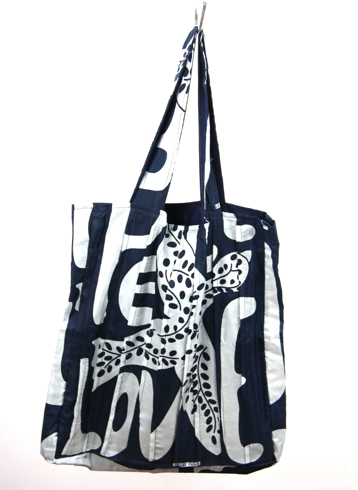 French Peace and Love Marine Silk Musette Bag
