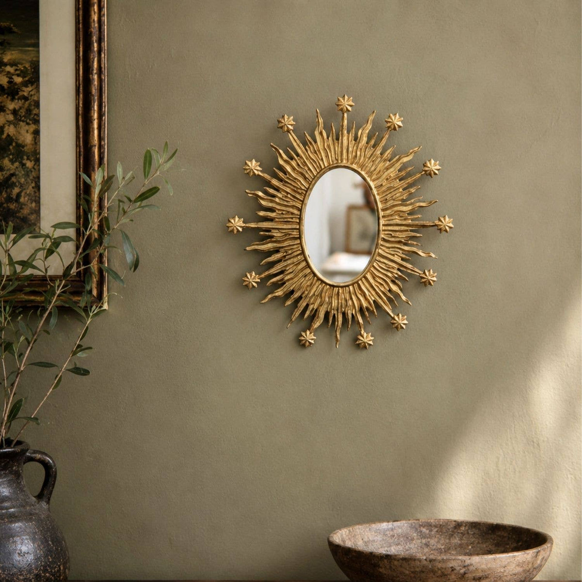 Gold Celestial Oval Mirror