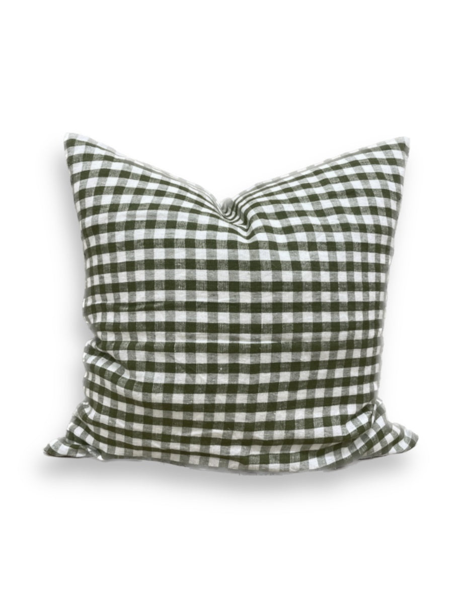 Lovely Linen Jeep Gingham Cushion Square