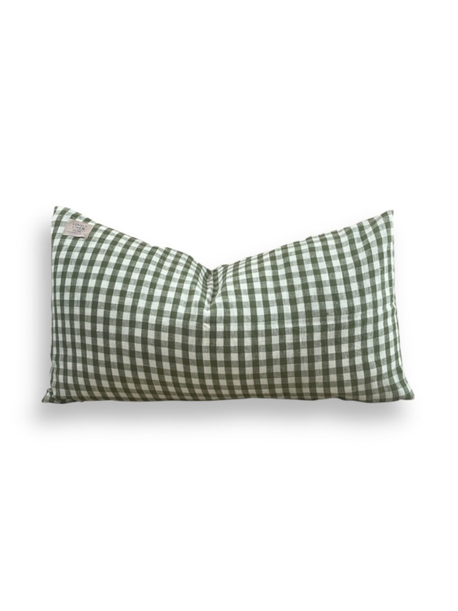 Lovely Linen Jeep Gingham Rectangle Cushion