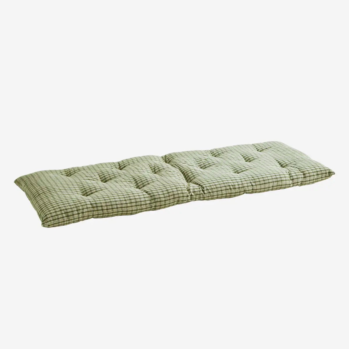 Madam Stoltz Printed Cotton Mattress Green Woven Checked