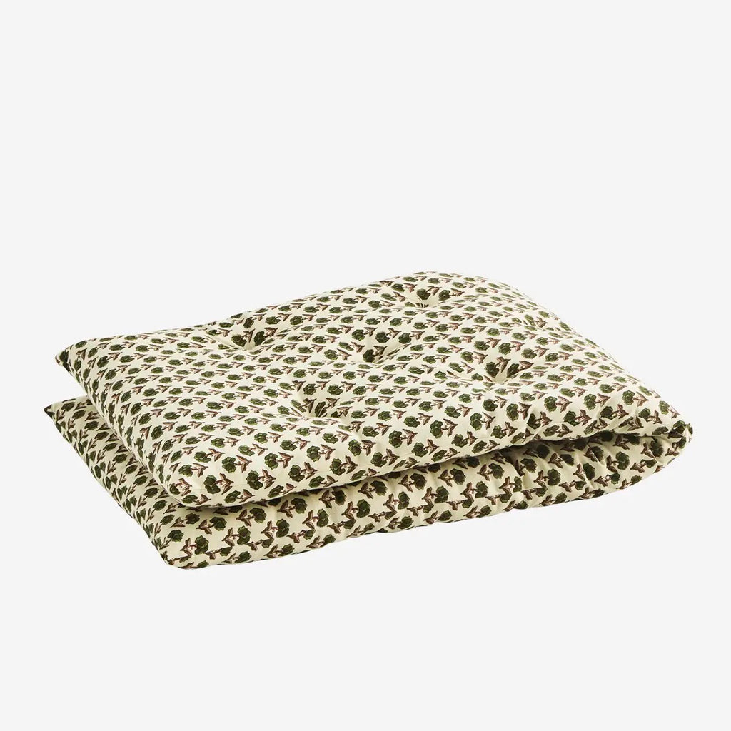 Madam Stoltz Printed Cotton Mattress Off White Floral Print
