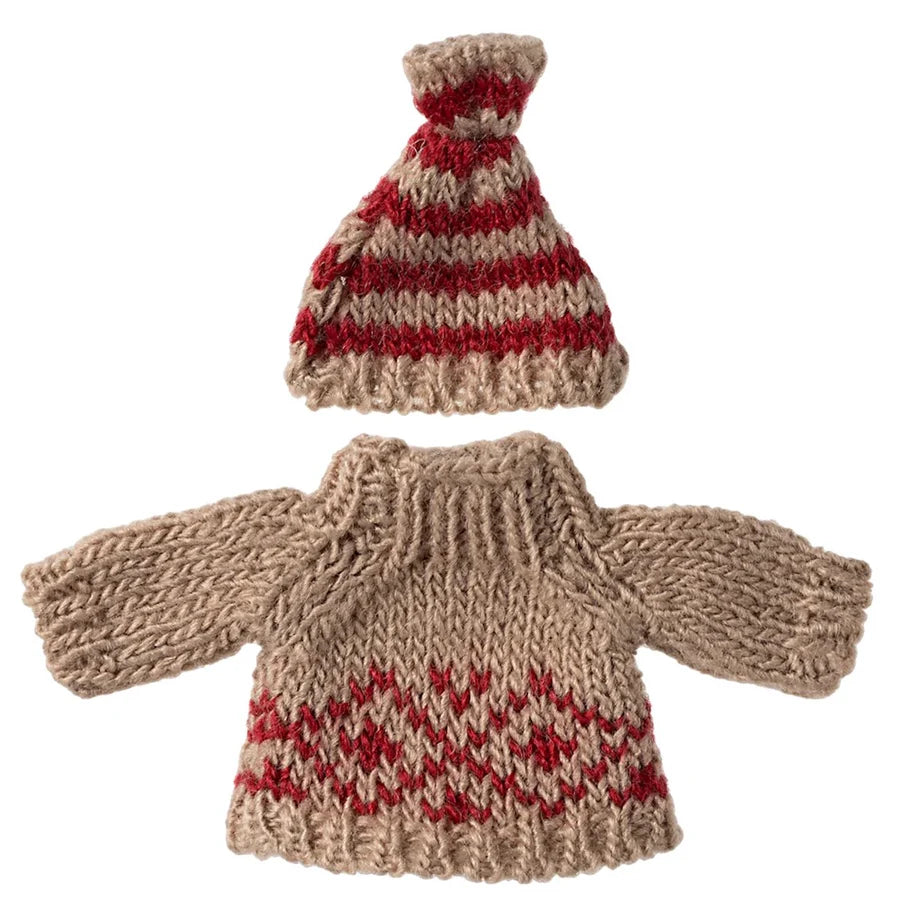Maileg Knitted Jumper & Hat Set