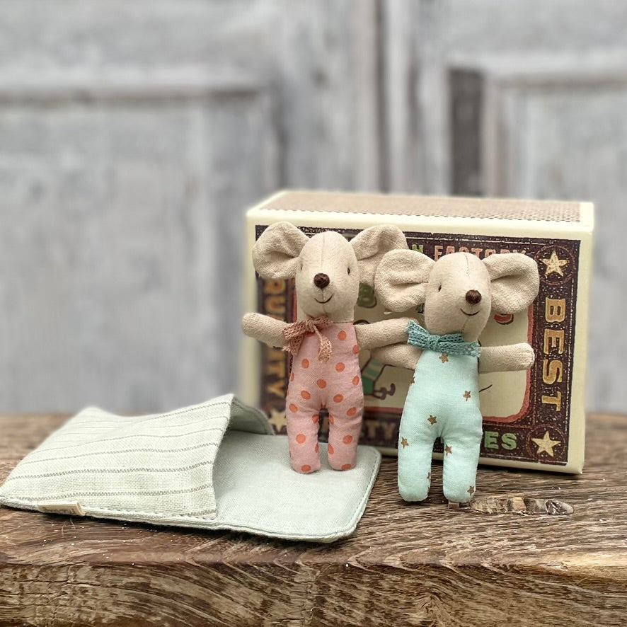 Maileg Twin Mice in a Matchbox