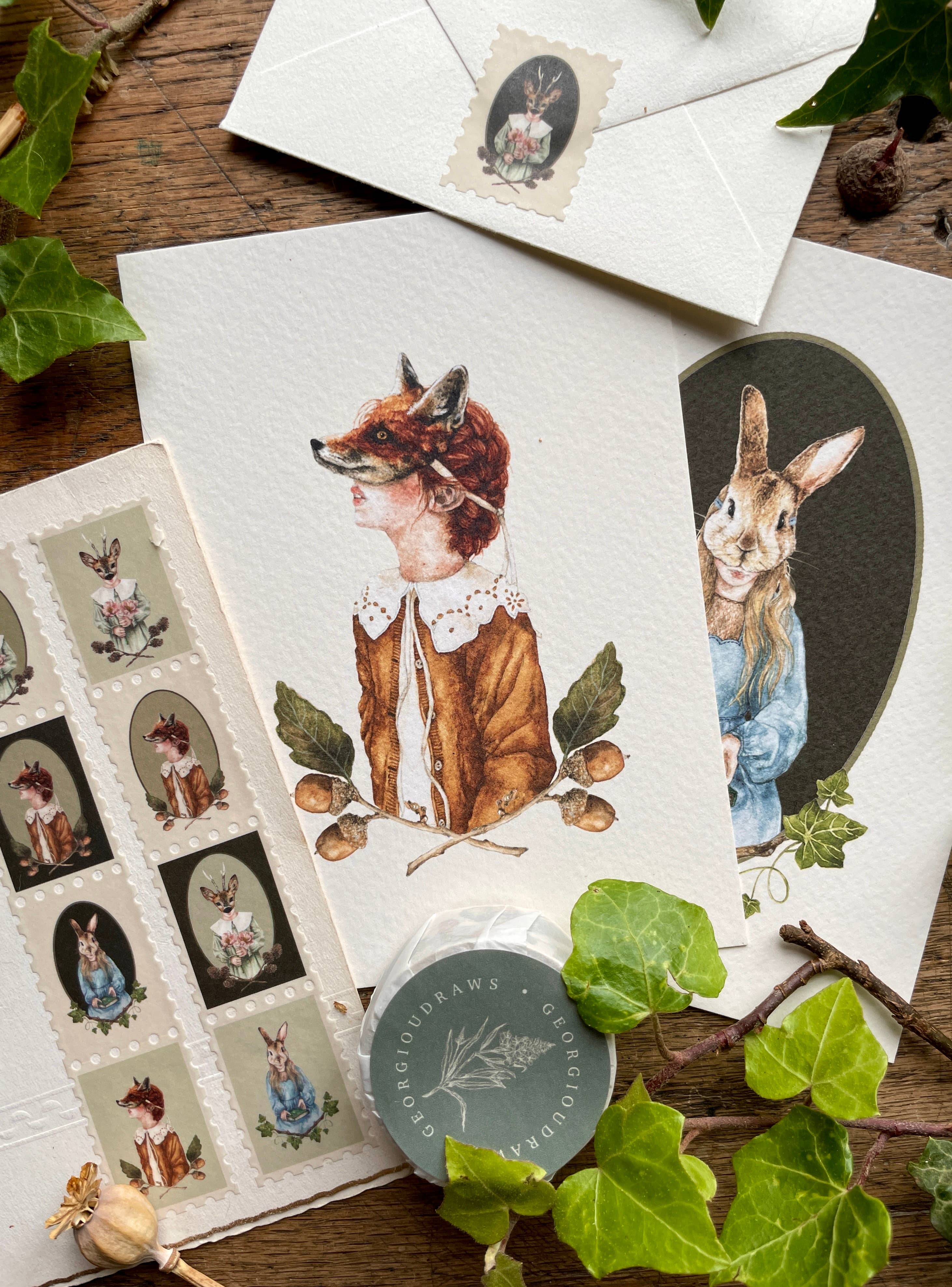 The Nature of Disguise Animal Masks Stamp Washi Tape