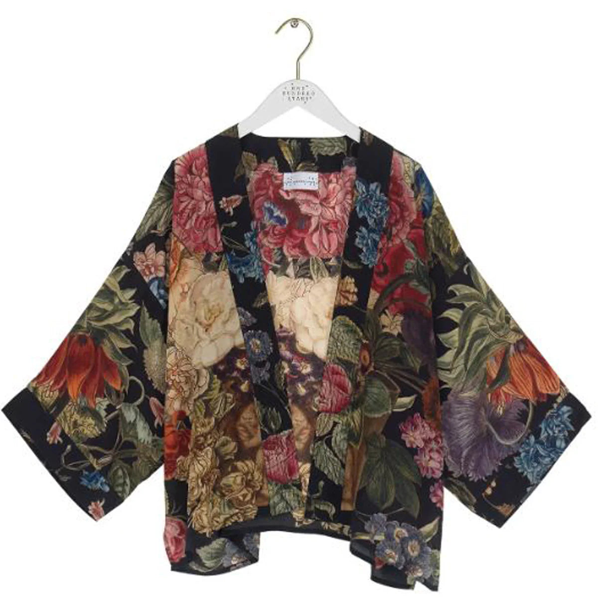 One Hundred Stars Kimono Crepe Primula Black