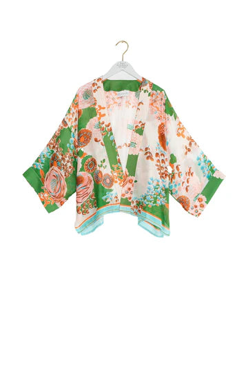 One Hundred Stars Kimono Kitsch Bouquet Green