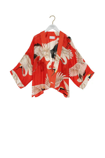 One Hundred Stars Kimono Stork Scarlet