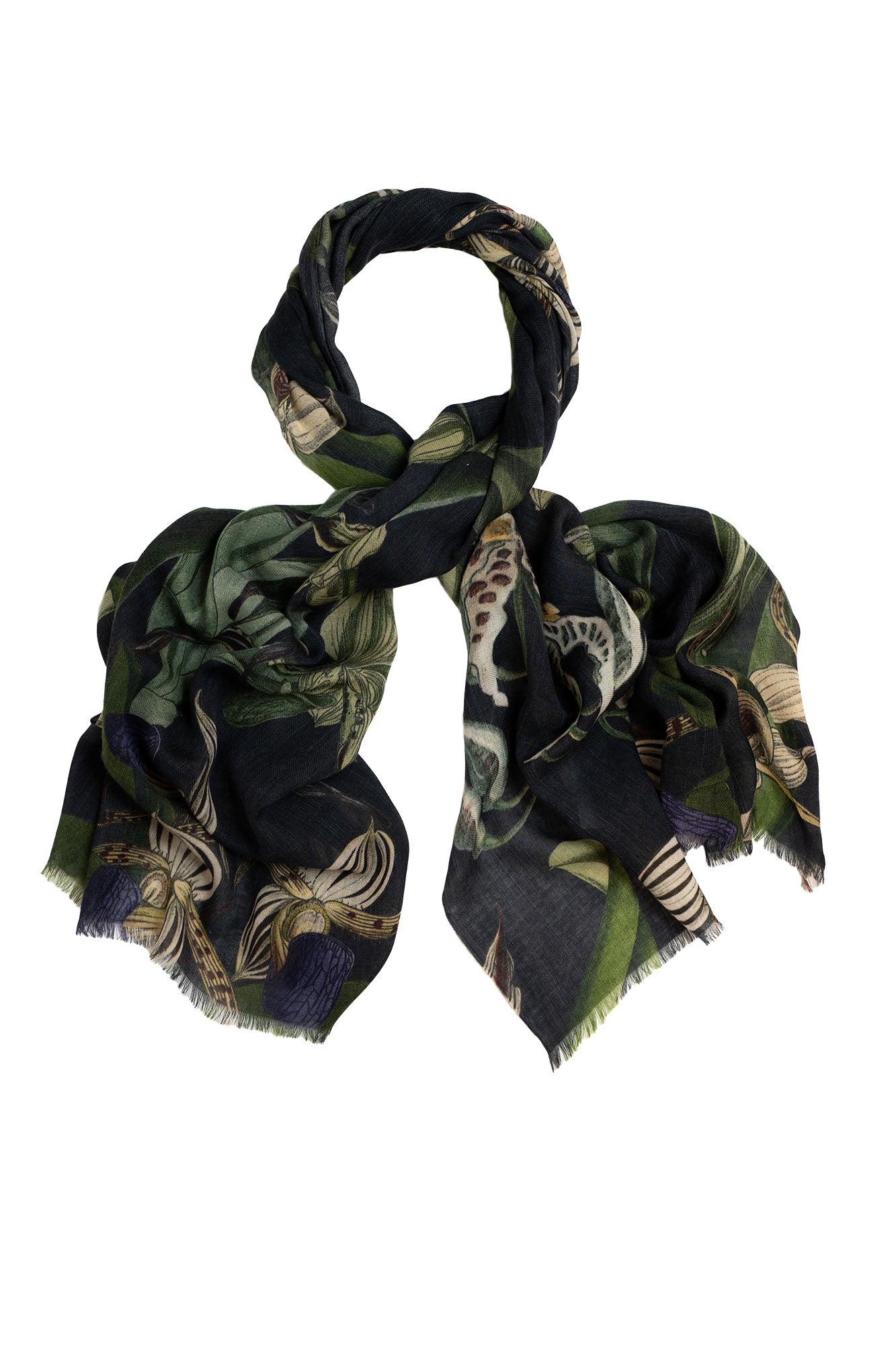 One Hundred Stars Wool Scarf Orchid Black