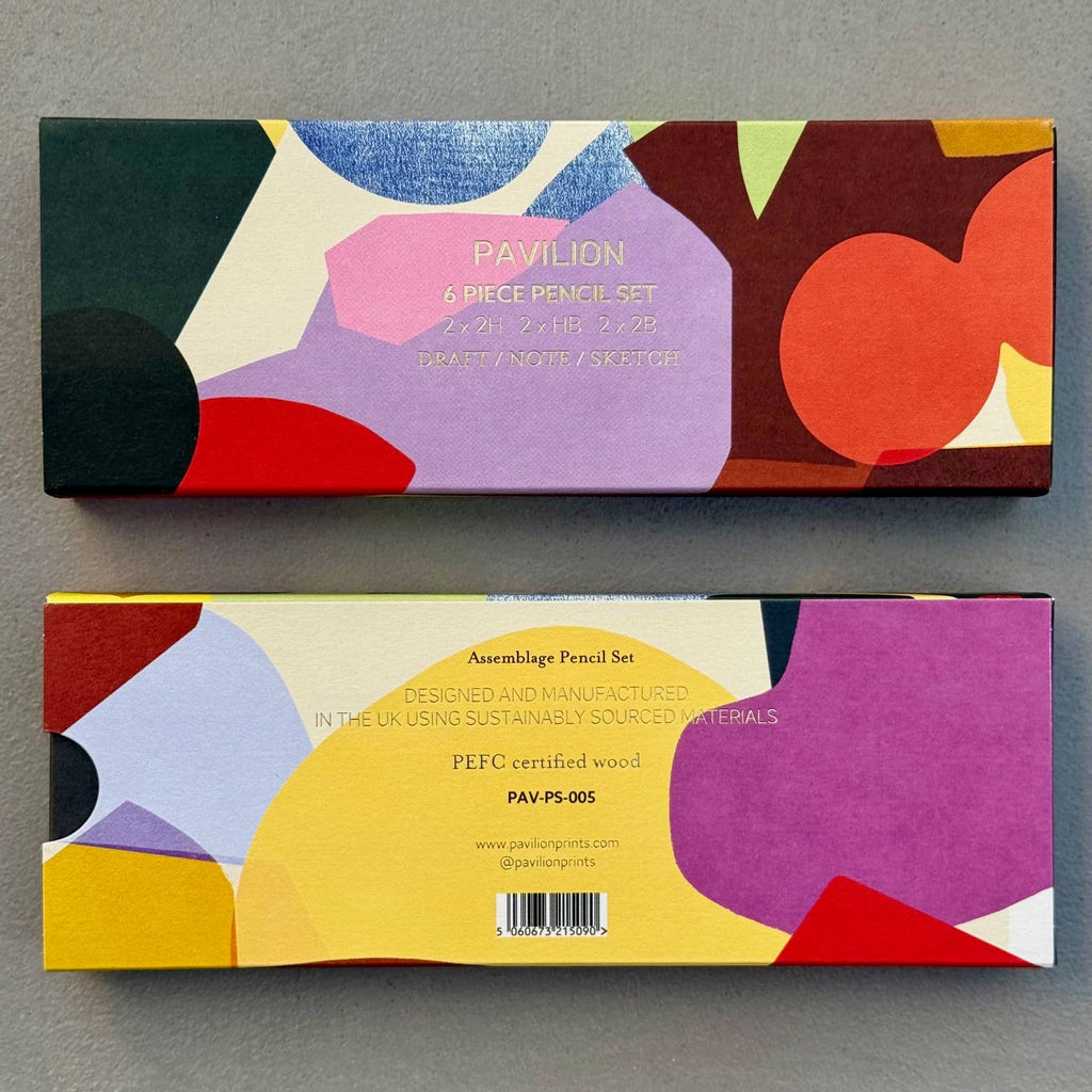 Abstract Collage 6 Piece Pencil Set