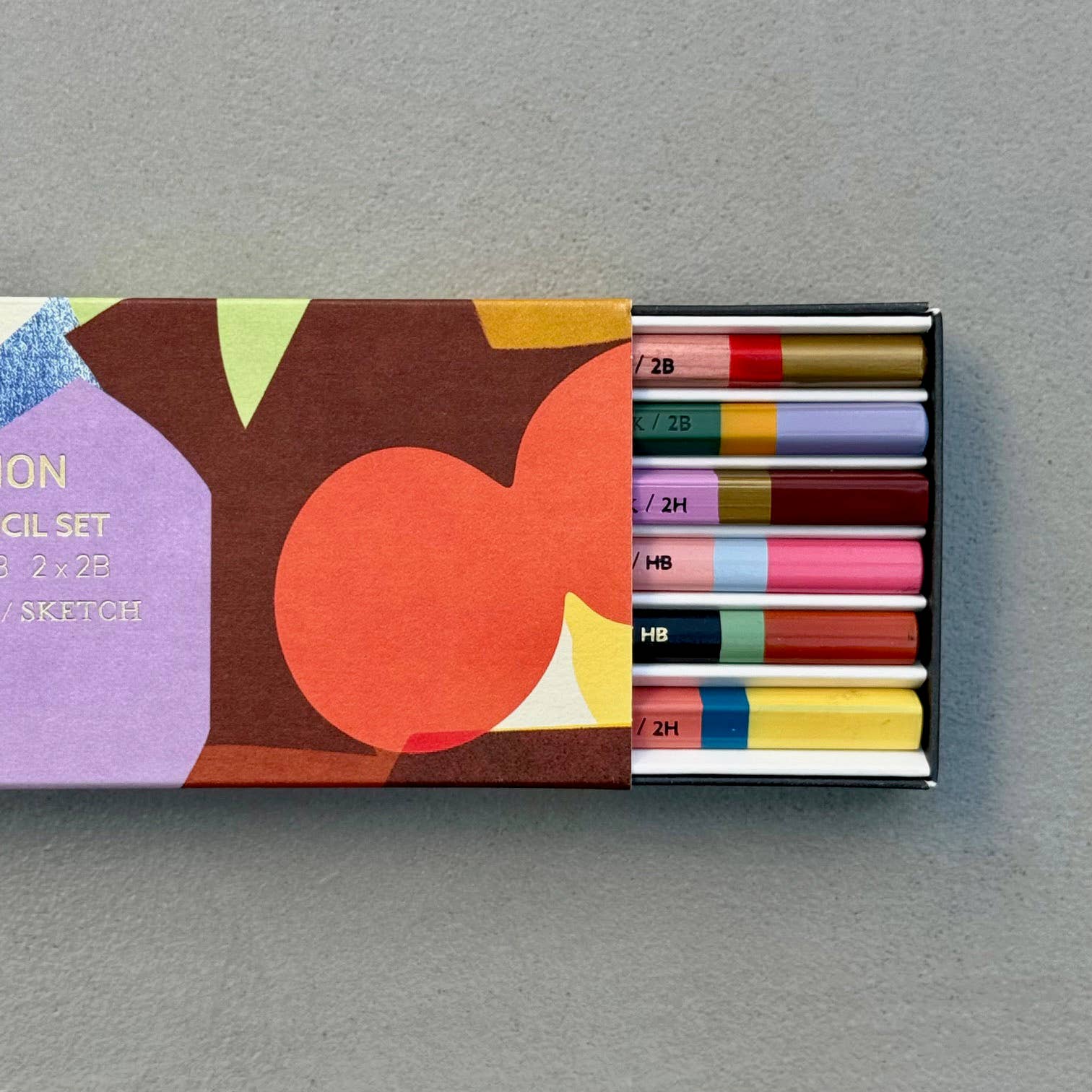 Abstract Collage 6 Piece Pencil Set