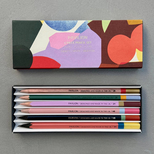Abstract Collage 6 Piece Pencil Set