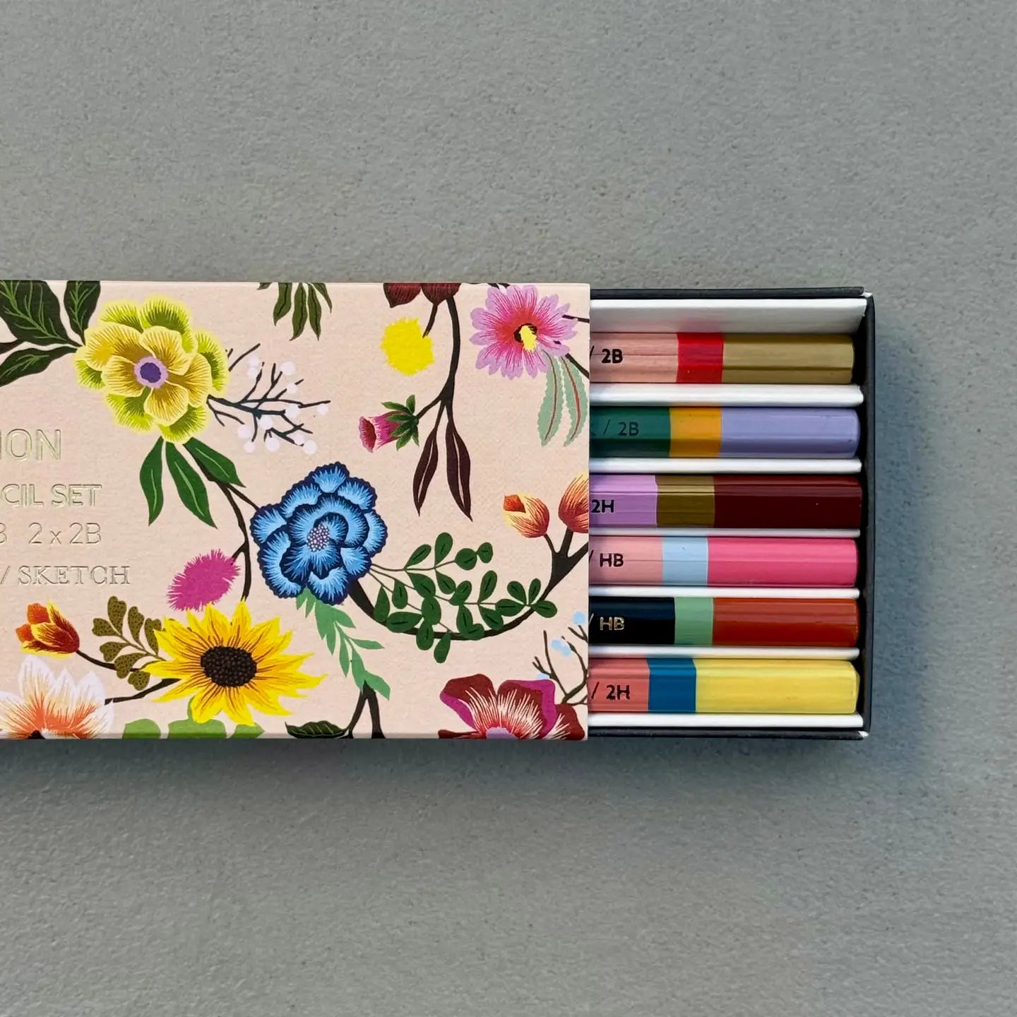 Botanical Floral Flower Tree of Life 6 Piece Pencil Set