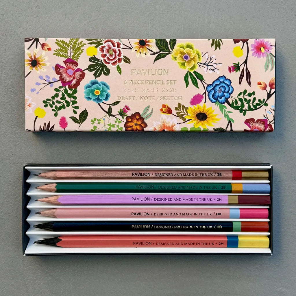 Botanical Floral Flower Tree of Life 6 Piece Pencil Set
