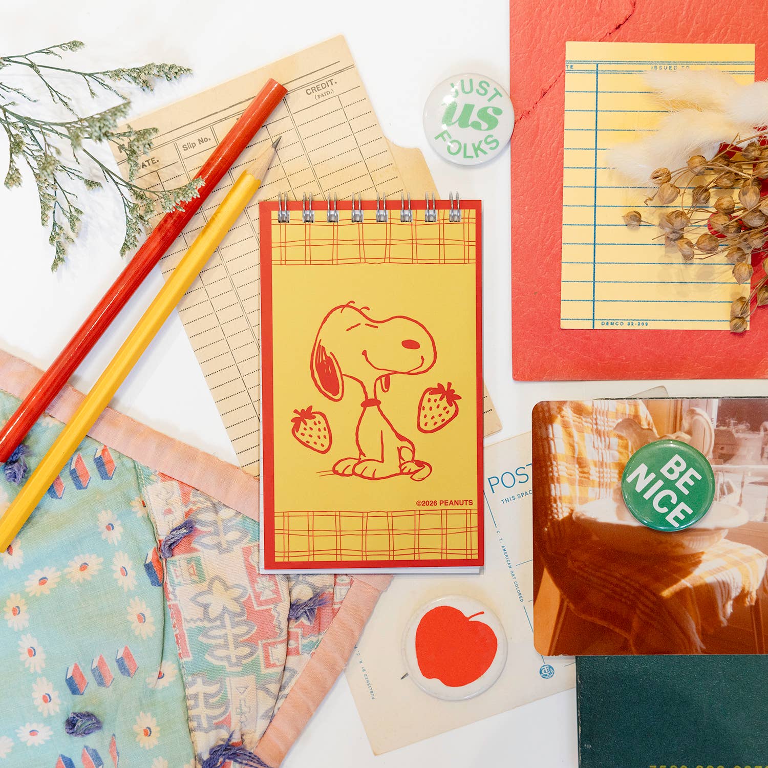 Peanuts Snoopy Strawberry Mini Spiral Notebook