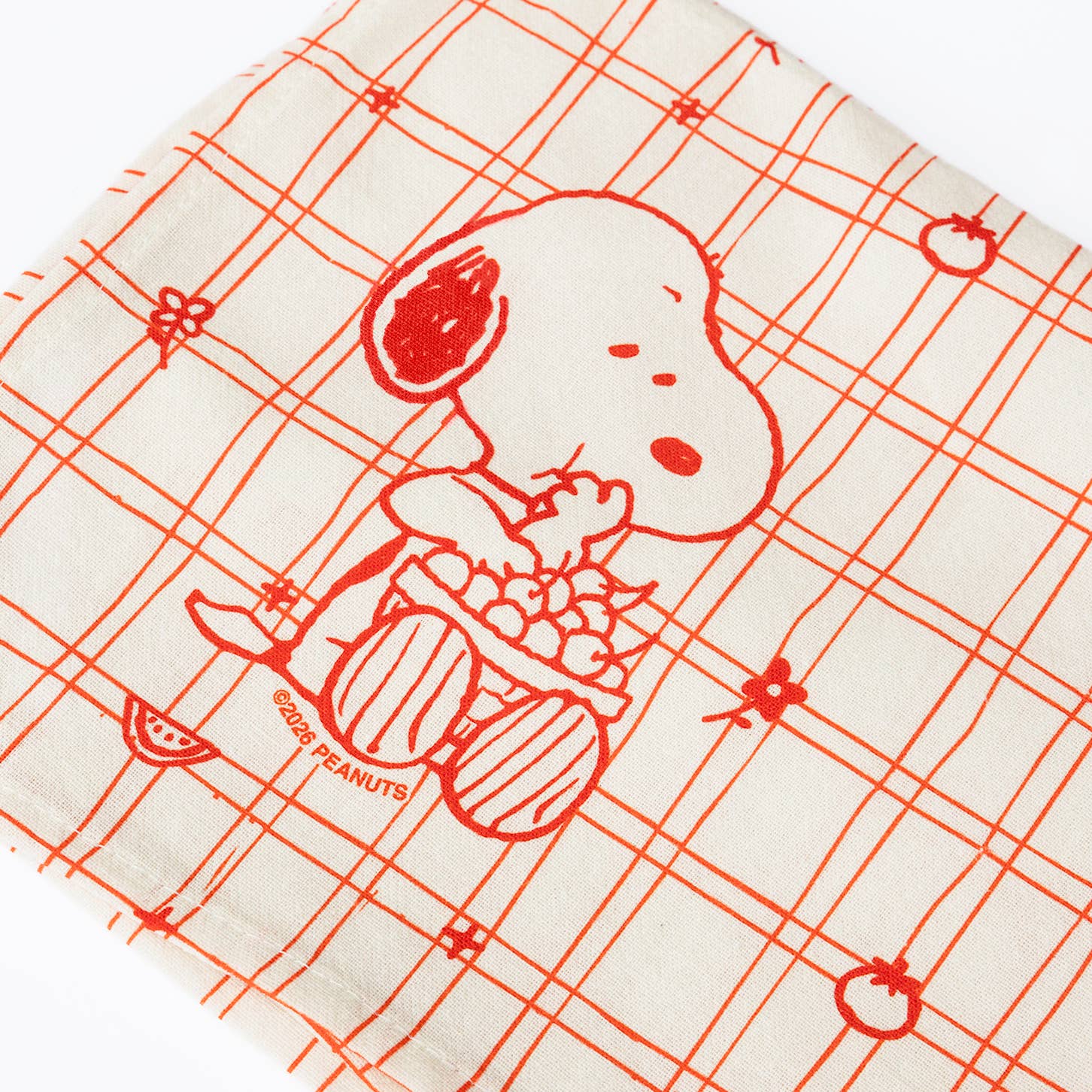Peanuts Snoopy Cherry Basket Tea Towel (Red)