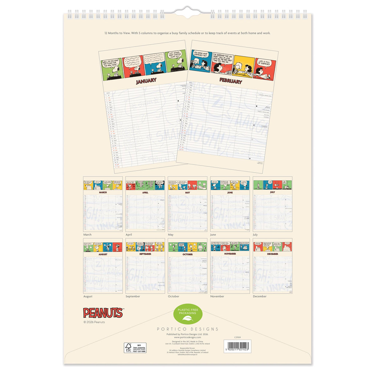 Peanuts 2027 Family Calendar