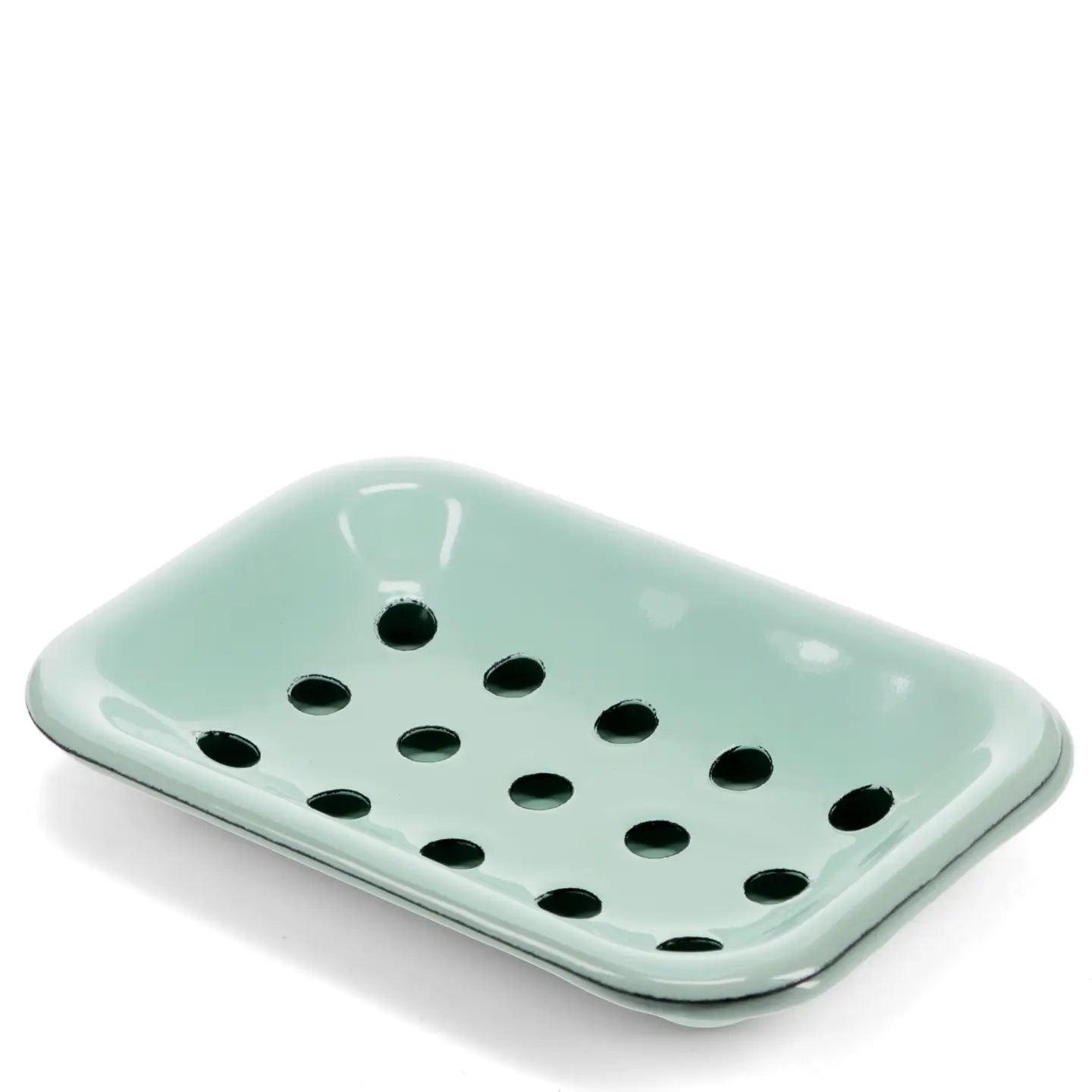 Green Enamel Soap Dish