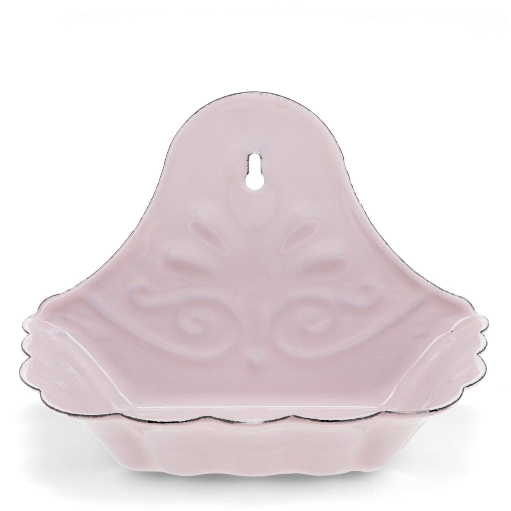 Wall-Mounted Pink Enamel Soap Dish