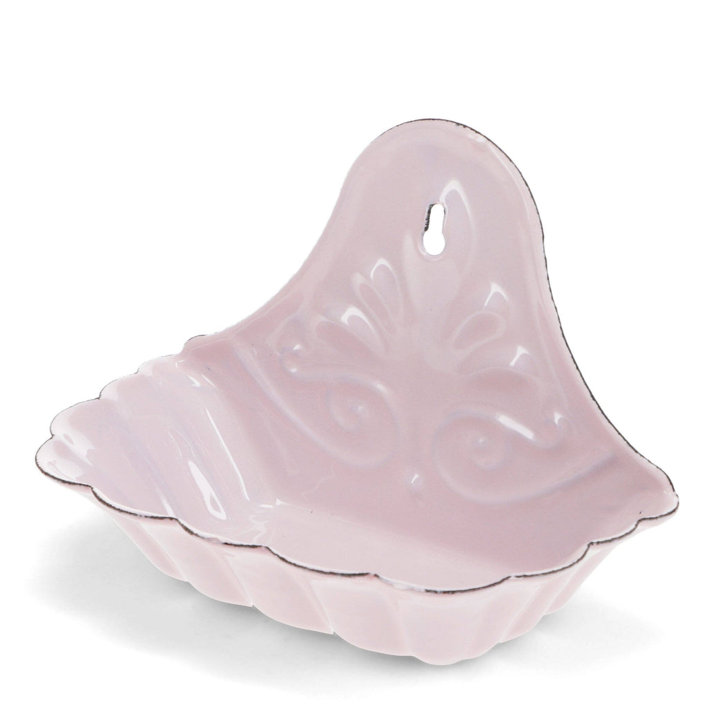 Wall-Mounted Pink Enamel Soap Dish