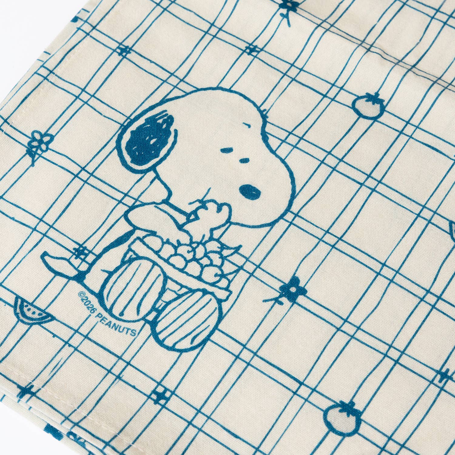 Peanuts Snoopy Cherry Basket Tea Towel (Blue)