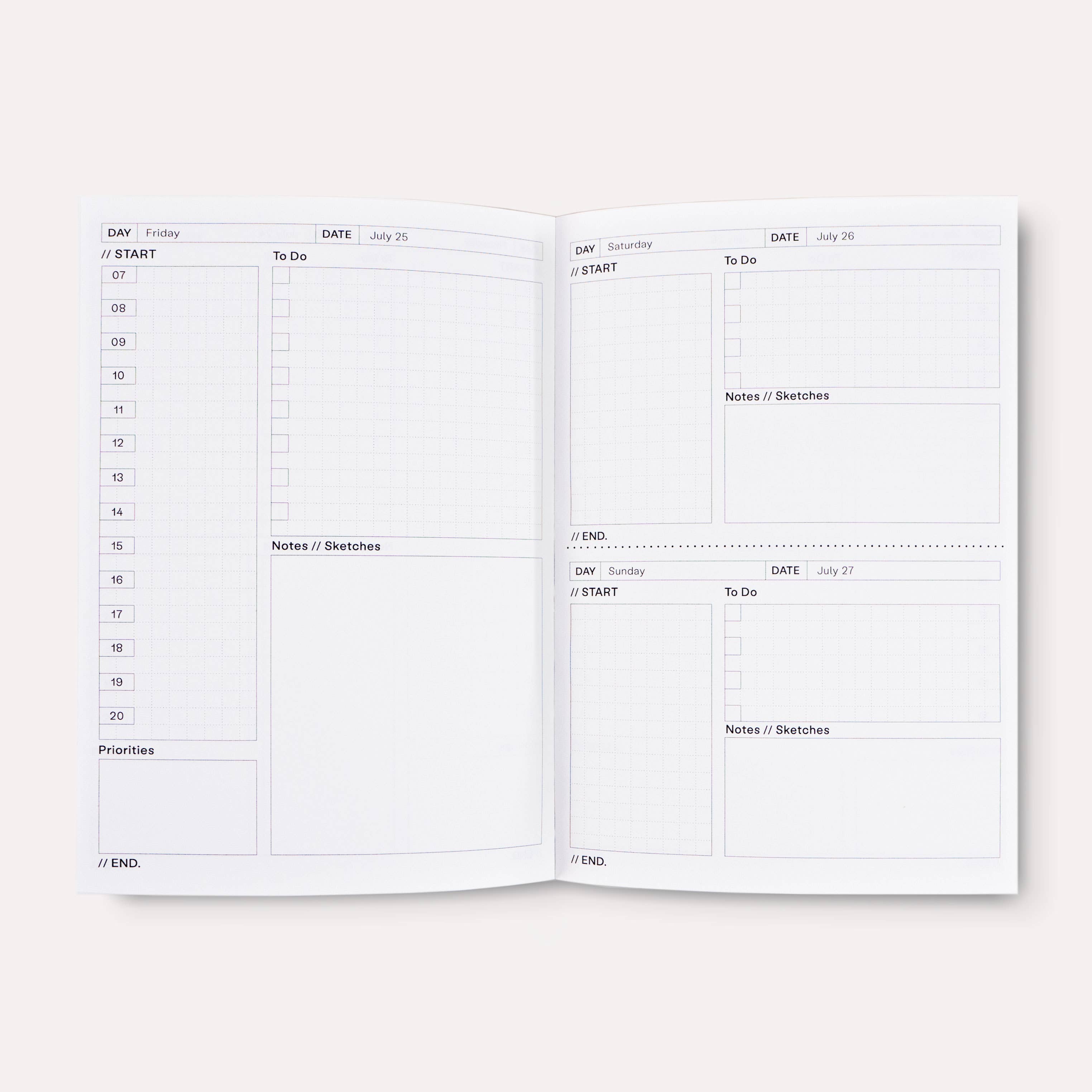 The Completist ~ Ginger Undated Daily Planner Book