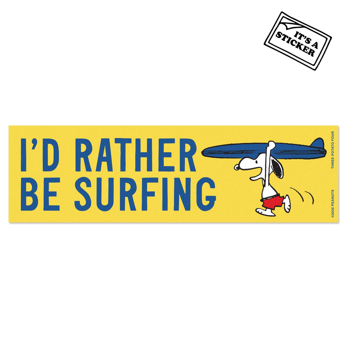Snoopy Surfing Bumper Sticker