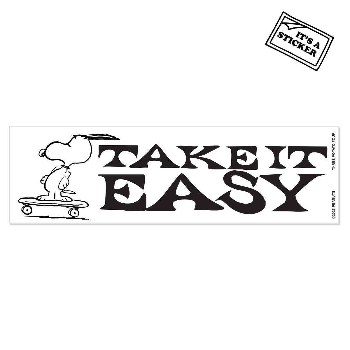 Snoopy Take It Easy Bumper Sticker