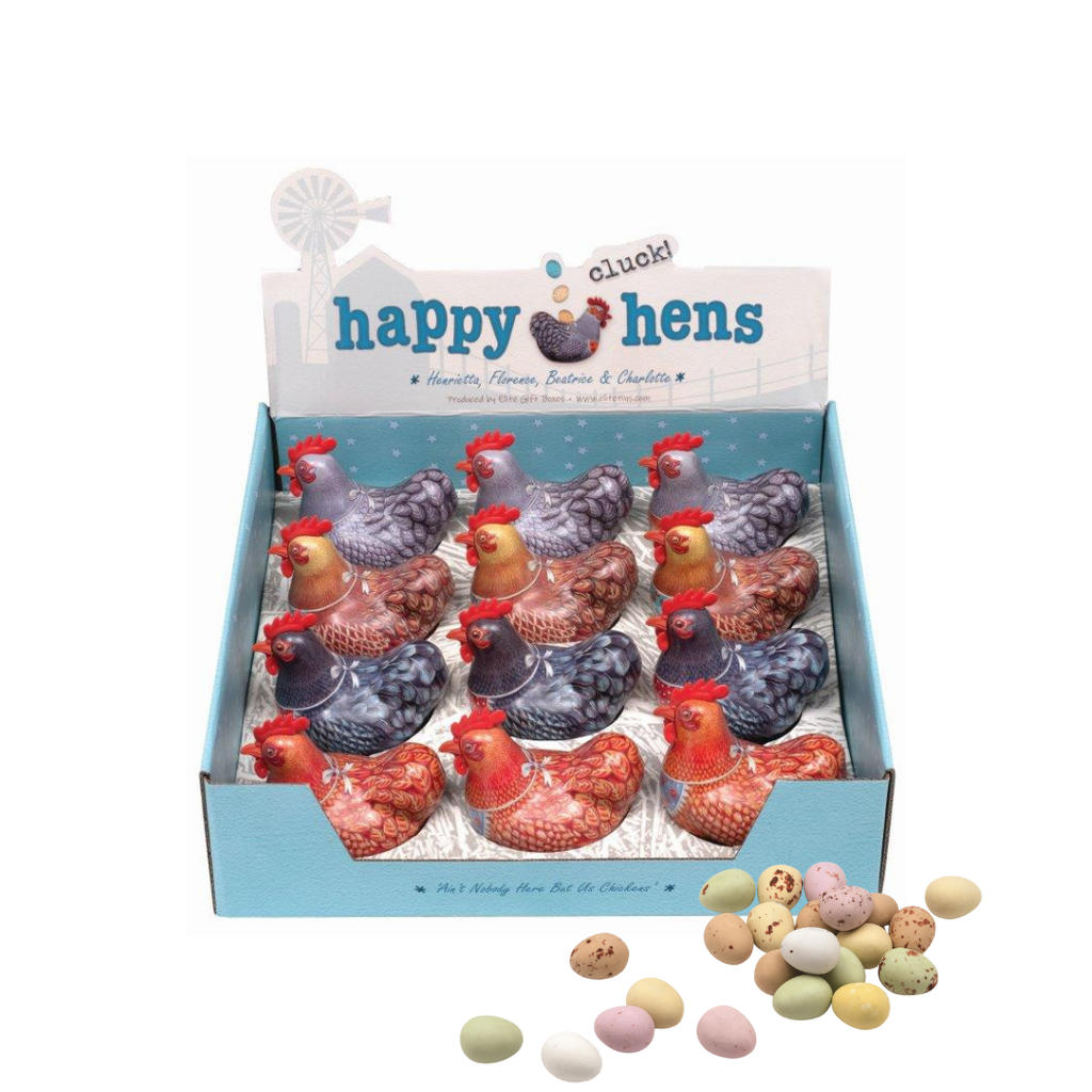 Hen Tins with Chocolate Eggs